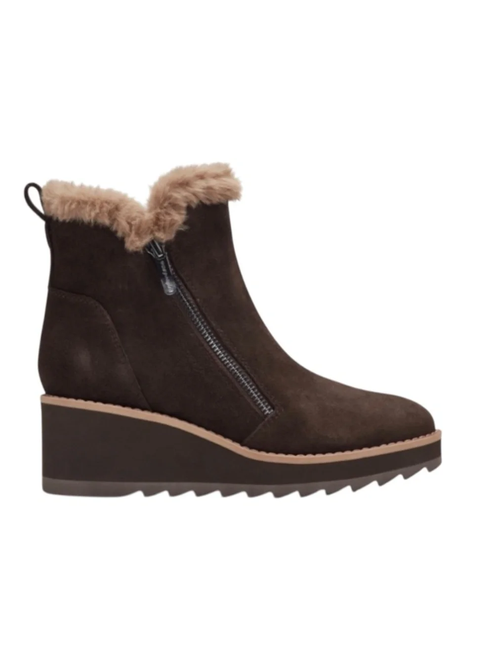 Easy Spirit Women's Jane Round Toe Wedge Booties - Deep Mocha Suede 9M - NWB